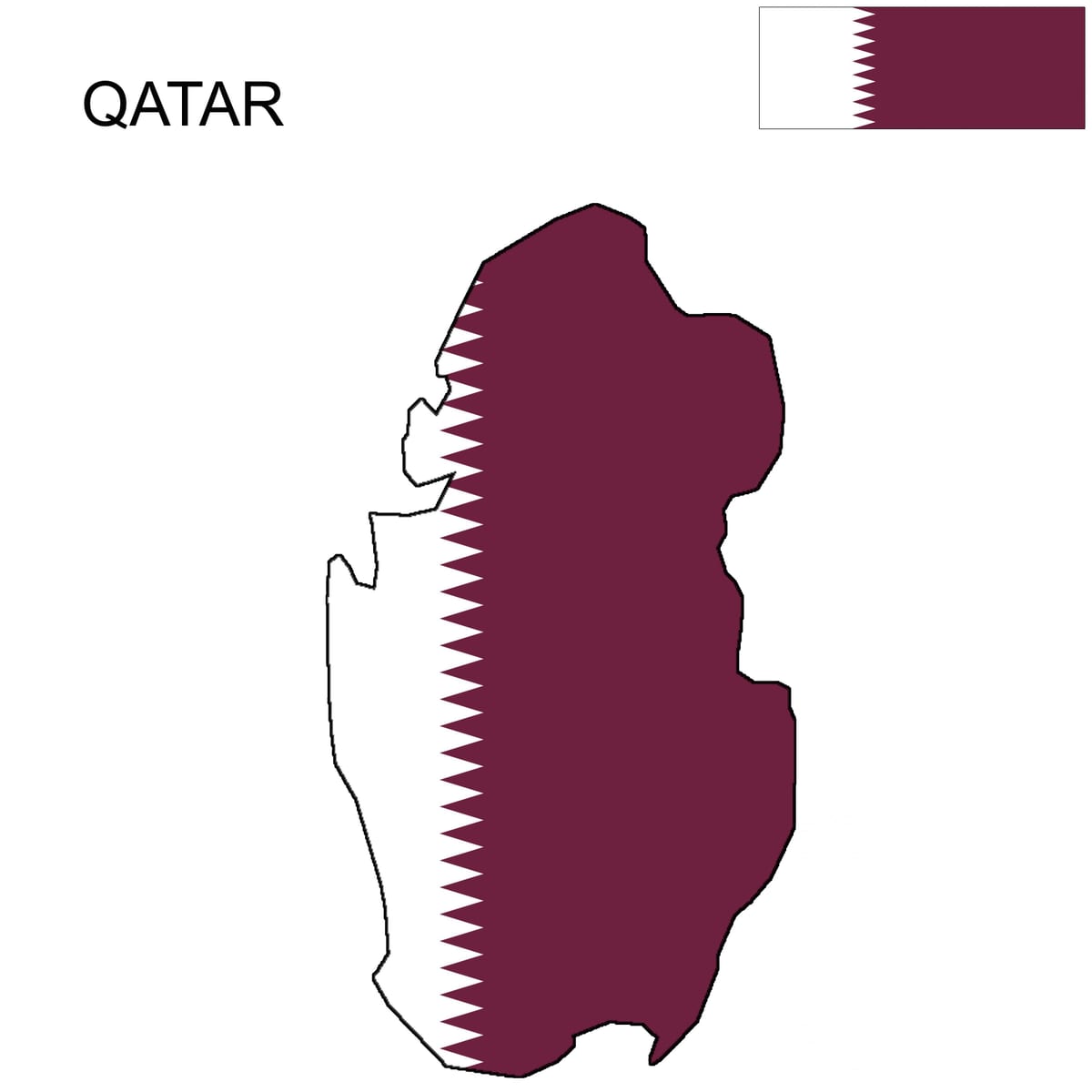 地図とカタールのフラグ