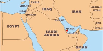 世界地図カタール所在地