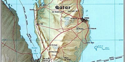 地図とカタールの物理