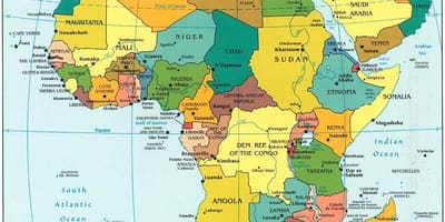 地図とカタールのアフリカ 