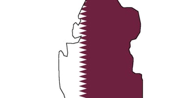 地図とカタールのフラグ