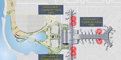 カタール空港ターミナルビルの地図