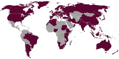 カタール航空先の地図
