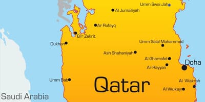 地図の資本カタール 